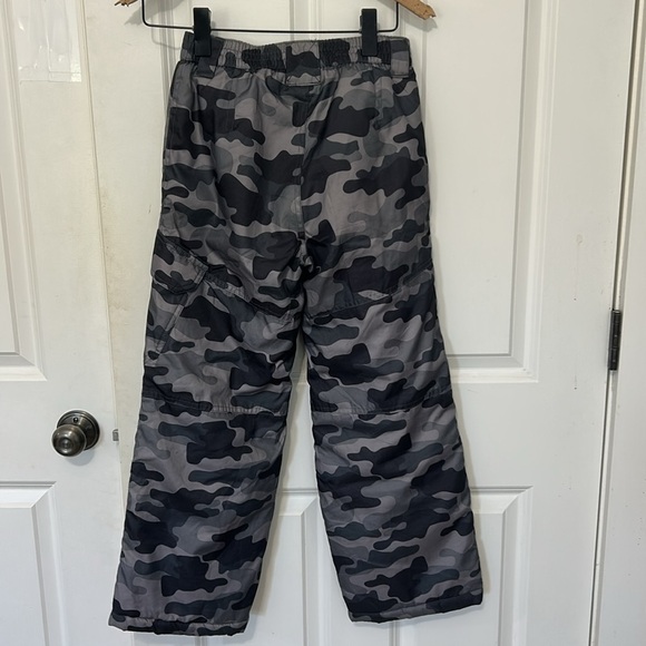 Faded Glory camouflage Snow Pants size LARGE 10-12 black gray elastic waist - Picture 3 of 6
